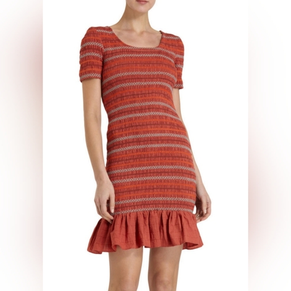 Opening Ceremony Smocked Ruffle Hem Dress Size M - Picture 2 of 11